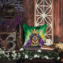 Load image into Gallery viewer, Tibetan Mastiff King of Mardi Gras Throw Pillow - 14x14 Decorative Pillow – Art for Your Home &amp; Patio