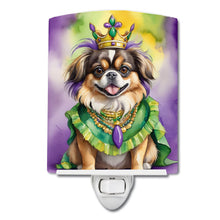 Load image into Gallery viewer, Tibetan Spaniel King of Mardi Gras Ceramic Night Light