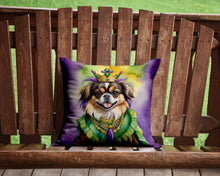 Load image into Gallery viewer, Tibetan Spaniel King of Mardi Gras Throw Pillow - 14x14 Decorative Pillow – Art for Your Home &amp; Patio