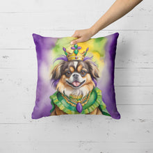 Load image into Gallery viewer, Tibetan Spaniel King of Mardi Gras Throw Pillow