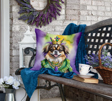 Load image into Gallery viewer, Tibetan Spaniel King of Mardi Gras Throw Pillow