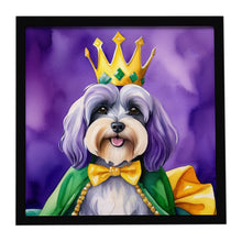 Load image into Gallery viewer, Tibetan Terrier King of Mardi Gras Framed Metal Print