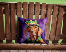 Load image into Gallery viewer, Vizsla King of Mardi Gras Throw Pillow - 14x14 Decorative Pillow – Art for Your Home &amp; Patio