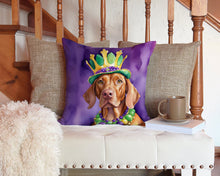 Load image into Gallery viewer, Vizsla King of Mardi Gras Throw Pillow - 14x14 Decorative Pillow – Art for Your Home &amp; Patio