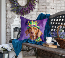Load image into Gallery viewer, Vizsla King of Mardi Gras Throw Pillow