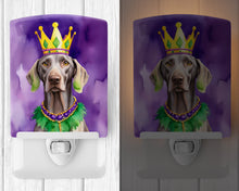 Load image into Gallery viewer, Weimaraner King of Mardi Gras Ceramic Night Light