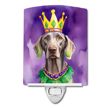 Load image into Gallery viewer, Weimaraner King of Mardi Gras Ceramic Night Light