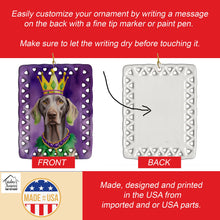 Load image into Gallery viewer, Weimaraner King of Mardi Gras Porcelain Ornament