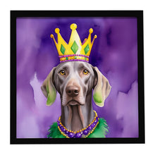 Load image into Gallery viewer, Weimaraner King of Mardi Gras Framed Metal Print