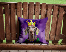 Load image into Gallery viewer, Weimaraner King of Mardi Gras Throw Pillow - 14x14 Decorative Pillow – Art for Your Home &amp; Patio
