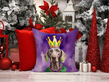 Load image into Gallery viewer, Weimaraner King of Mardi Gras Throw Pillow - 14x14 Decorative Pillow – Art for Your Home &amp; Patio