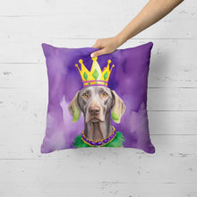 Load image into Gallery viewer, Weimaraner King of Mardi Gras Throw Pillow