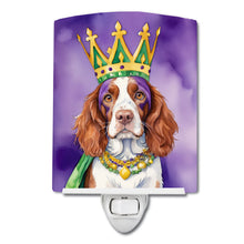 Load image into Gallery viewer, Welsh Springer Spaniel King of Mardi Gras Ceramic Night Light