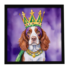Load image into Gallery viewer, Welsh Springer Spaniel King of Mardi Gras Framed Metal Print