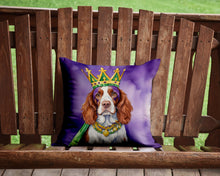 Load image into Gallery viewer, Welsh Springer Spaniel King of Mardi Gras Throw Pillow - 14x14 Decorative Pillow – Art for Your Home &amp; Patio
