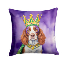 Load image into Gallery viewer, Welsh Springer Spaniel King of Mardi Gras Throw Pillow - 14x14 Decorative Pillow – Art for Your Home &amp; Patio