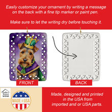 Load image into Gallery viewer, Welsh Terrier King of Mardi Gras Porcelain Ornament