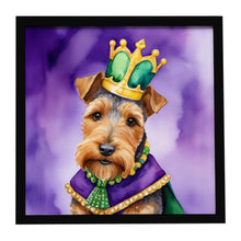 Load image into Gallery viewer, Welsh Terrier King of Mardi Gras Framed Metal Print