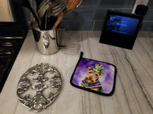Load image into Gallery viewer, Welsh Terrier King of Mardi Gras Pot Holders - Set of 2 Decorative Kitchen Helpers | Made in the USA