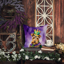 Load image into Gallery viewer, Welsh Terrier King of Mardi Gras Throw Pillow