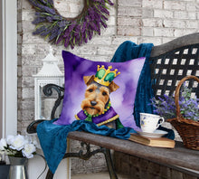 Load image into Gallery viewer, Welsh Terrier King of Mardi Gras Throw Pillow