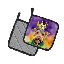 Load image into Gallery viewer, Welsh Terrier King of Mardi Gras Pot Holders - Set of 2 Decorative Kitchen Helpers | Made in the USA