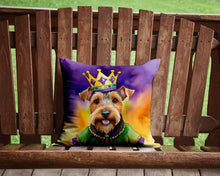 Load image into Gallery viewer, Welsh Terrier King of Mardi Gras Throw Pillow - 14x14 Decorative Pillow – Art for Your Home &amp; Patio
