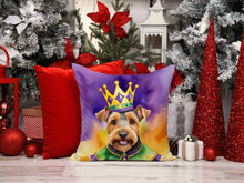 Load image into Gallery viewer, Welsh Terrier King of Mardi Gras Throw Pillow - 14x14 Decorative Pillow – Art for Your Home &amp; Patio