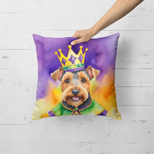 Load image into Gallery viewer, Welsh Terrier King of Mardi Gras Throw Pillow