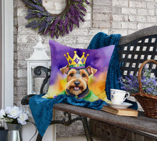 Load image into Gallery viewer, Welsh Terrier King of Mardi Gras Throw Pillow