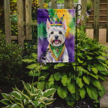 Load image into Gallery viewer, Westie King of Mardi Gras Garden Flag - Vibrant Dog-Themed Yard Decor by Caroline's Treasures