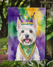 Load image into Gallery viewer, Westie King of Mardi Gras Garden Flag - Vibrant Dog-Themed Yard Decor by Caroline's Treasures