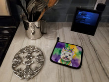 Load image into Gallery viewer, Westie King of Mardi Gras Pot Holders - Set of 2 Decorative Kitchen Helpers | Made in the USA