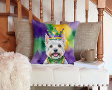 Load image into Gallery viewer, Westie King of Mardi Gras Throw Pillow - 14x14 Decorative Pillow – Art for Your Home &amp; Patio