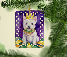Load image into Gallery viewer, Westie King of Mardi Gras Porcelain Ornament
