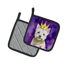 Load image into Gallery viewer, Westie King of Mardi Gras Pot Holders - Set of 2 Decorative Kitchen Helpers | Made in the USA