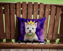 Load image into Gallery viewer, Westie King of Mardi Gras Throw Pillow - 14x14 Decorative Pillow – Art for Your Home &amp; Patio
