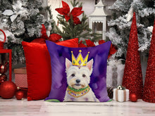 Load image into Gallery viewer, Westie King of Mardi Gras Throw Pillow - 14x14 Decorative Pillow – Art for Your Home &amp; Patio