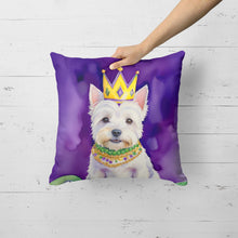 Load image into Gallery viewer, Westie King of Mardi Gras Throw Pillow