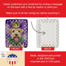 Load image into Gallery viewer, Wheaten Terrier King of Mardi Gras Porcelain Ornament