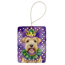 Load image into Gallery viewer, Wheaten Terrier King of Mardi Gras Porcelain Ornament