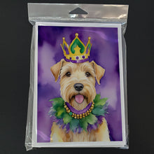 Load image into Gallery viewer, Wheaten Terrier King of Mardi Gras Greeting Cards - Blank Note Cards – 8-Pack of Artist-Designed Cards with Envelopes