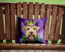 Load image into Gallery viewer, Wheaten Terrier King of Mardi Gras Throw Pillow - 14x14 Decorative Pillow – Art for Your Home &amp; Patio