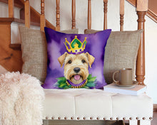 Load image into Gallery viewer, Wheaten Terrier King of Mardi Gras Throw Pillow - 14x14 Decorative Pillow – Art for Your Home &amp; Patio