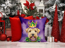 Load image into Gallery viewer, Wheaten Terrier King of Mardi Gras Throw Pillow - 14x14 Decorative Pillow – Art for Your Home &amp; Patio