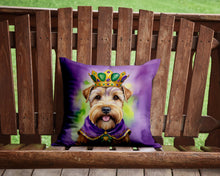 Load image into Gallery viewer, Wheaten Terrier King of Mardi Gras Throw Pillow - 14x14 Decorative Pillow – Art for Your Home &amp; Patio