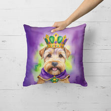 Load image into Gallery viewer, Wheaten Terrier King of Mardi Gras Throw Pillow