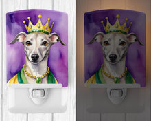 Load image into Gallery viewer, Whippet King of Mardi Gras Ceramic Night Light