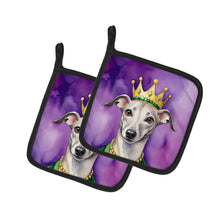 Load image into Gallery viewer, Whippet King of Mardi Gras Pot Holders - Set of 2 Decorative Kitchen Helpers | Made in the USA
