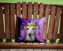 Load image into Gallery viewer, Whippet King of Mardi Gras Throw Pillow - 14x14 Decorative Pillow – Art for Your Home &amp; Patio